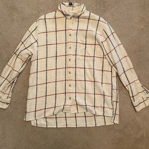 Madewell Flannel Oversized ex-boyfriend shirt windowpane 100% cotton plaid